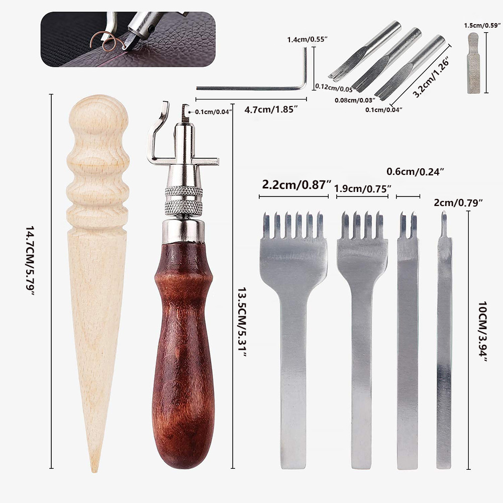 7 In 1 Adjustable Leathercraft - Groover Stitching Tool recension och pris
