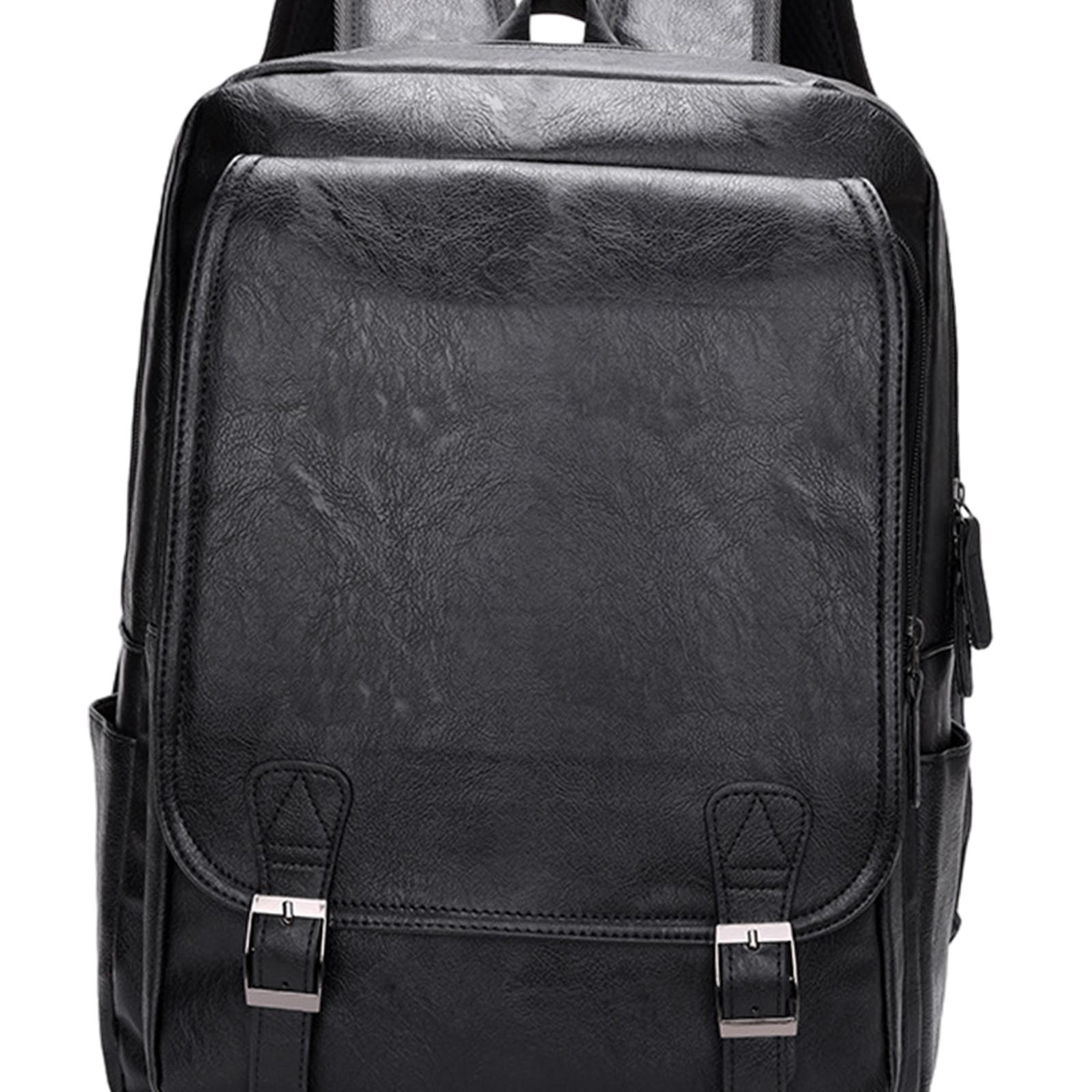 Men's PU Leather Laptop Backpa - Leather Work Rucksack Mens recension och pris