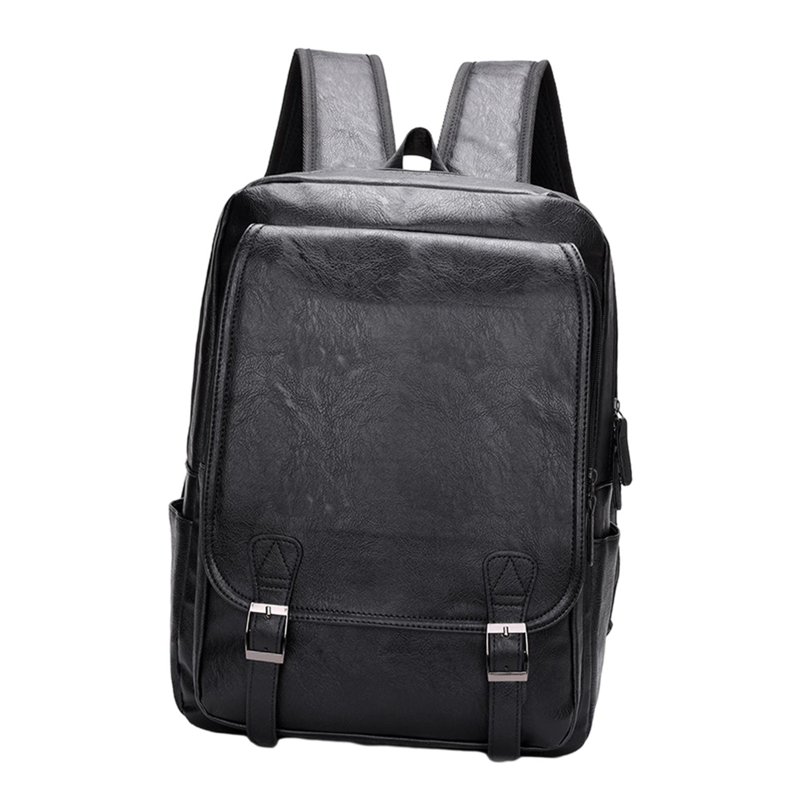 Men's PU Leather Laptop Backpa - Leather Work Rucksack Mens recension och pris
