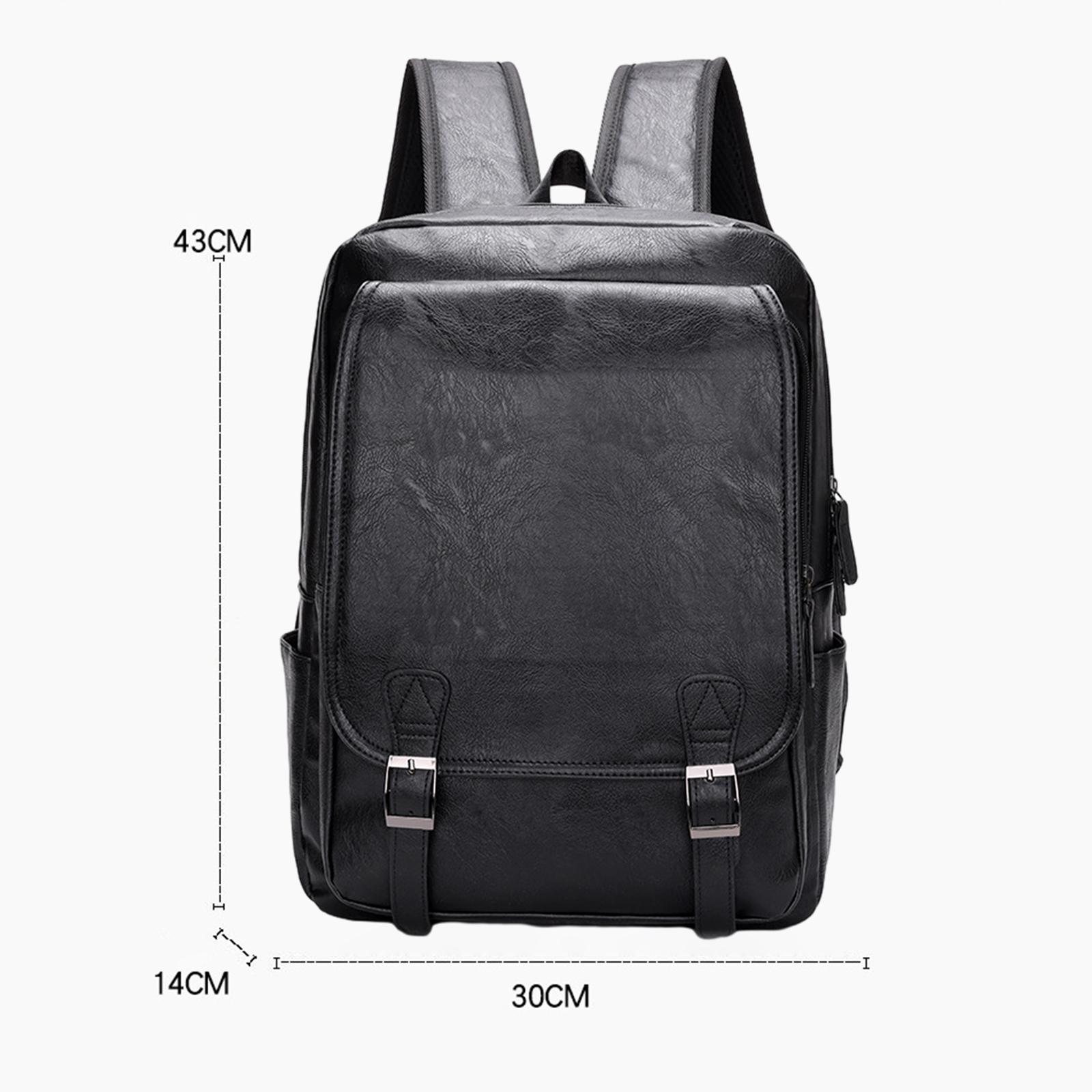 Men's PU Leather Laptop Backpa - Leather Work Rucksack Mens recension och pris