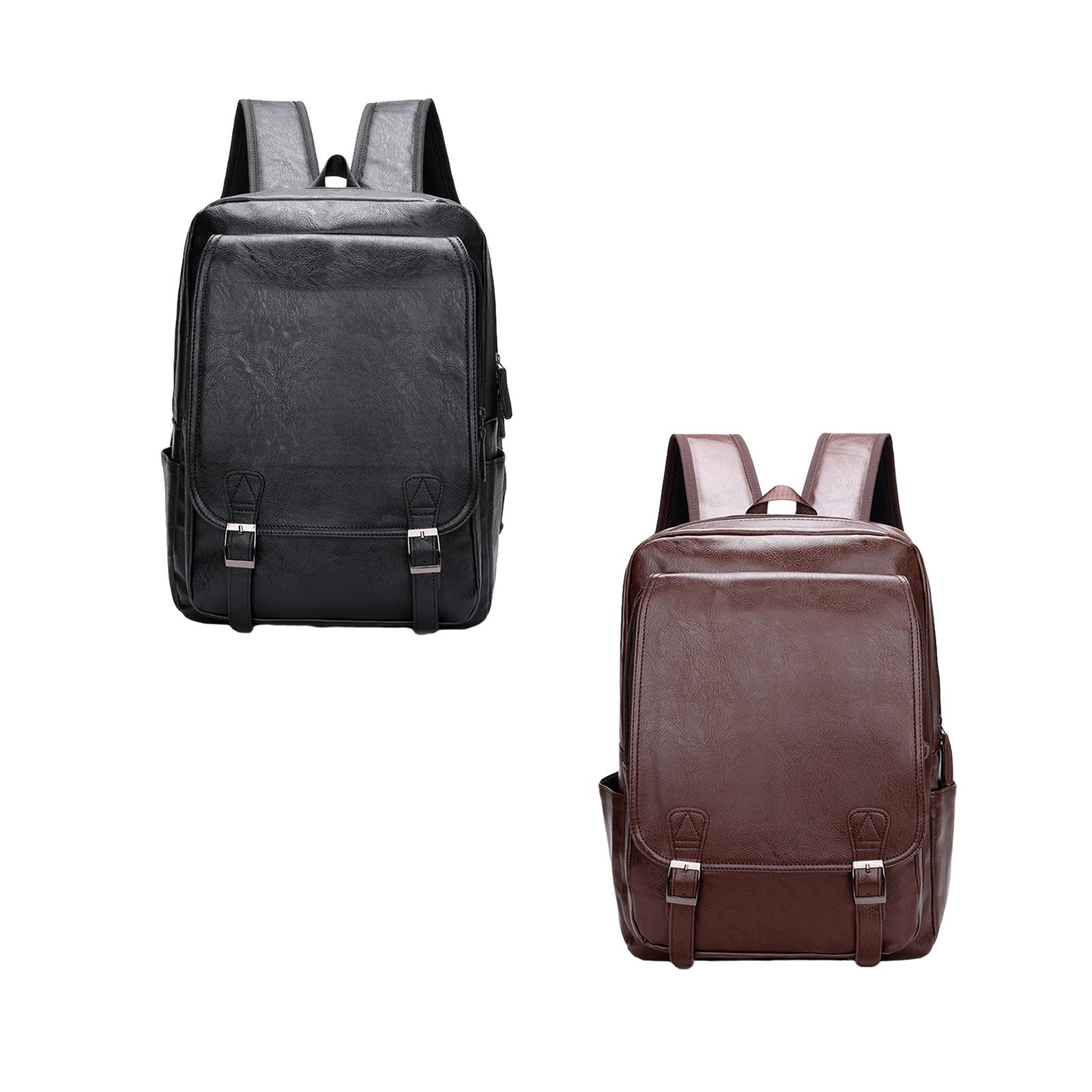 Men's PU Leather Laptop Backpa - Leather Work Rucksack Mens recension och pris